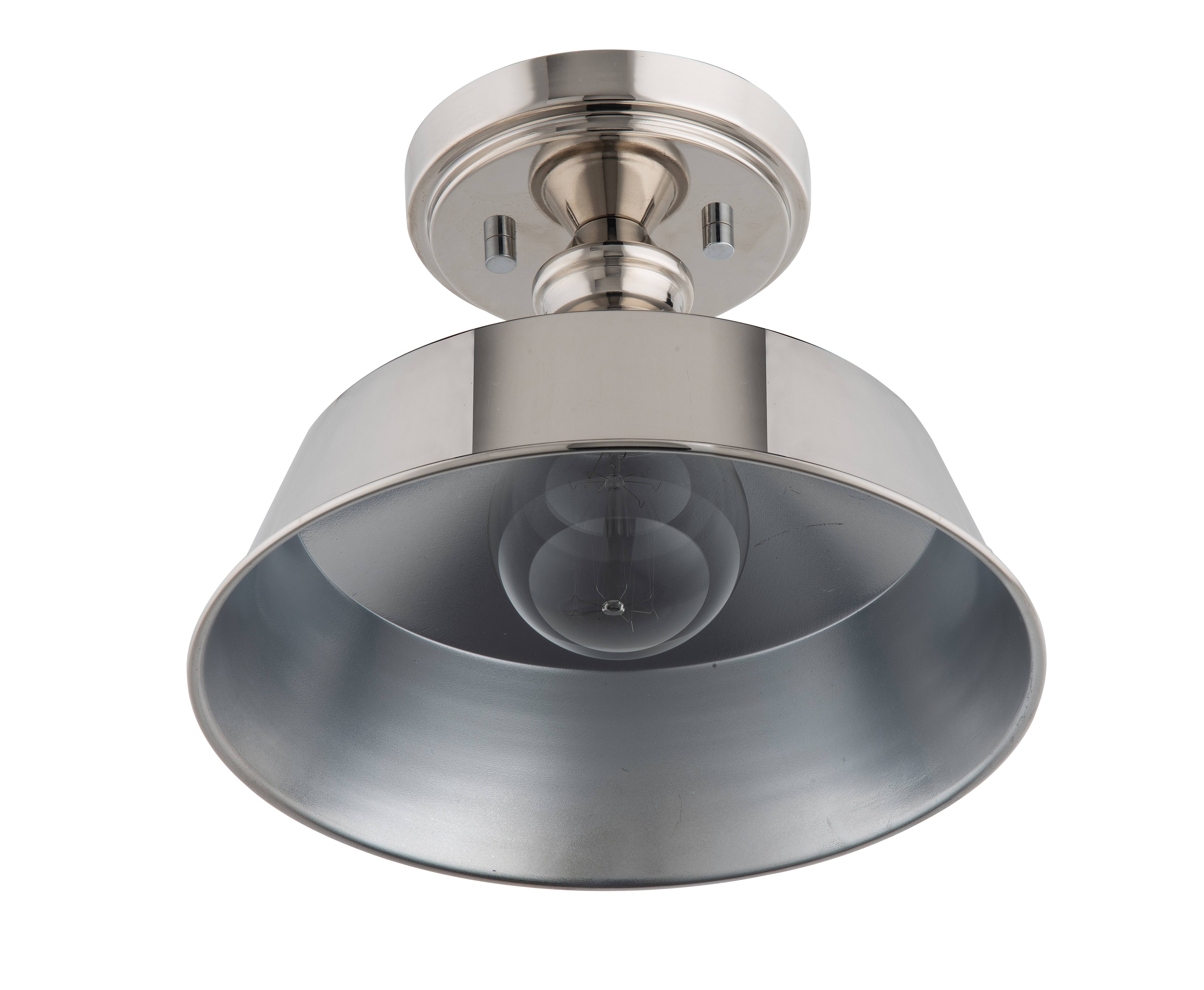 Brio Lighting - Wholesale Chandelier/Hanging Light - Sale - Bola 1-Light Nickel Semi Flushmount Ceiling Light8