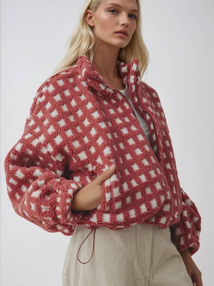 LICHTGEWICHT FLEECE RITSJAS W6214JIA voor wholesale door WISTERIA LANE