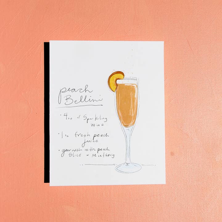 Madison O'Brien Art - Wholesale Art Print - Peach Bellini Cocktail Print1