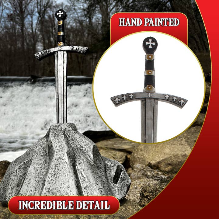 Kurated Korner – wholesale Outdoor ornament/decor – Esterno Sword in Stone Garden Statue