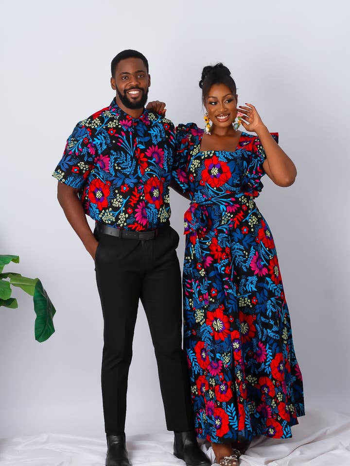 African Print Short Sleeve Shirt for Men - Nnadi for wholesale by CUMO London