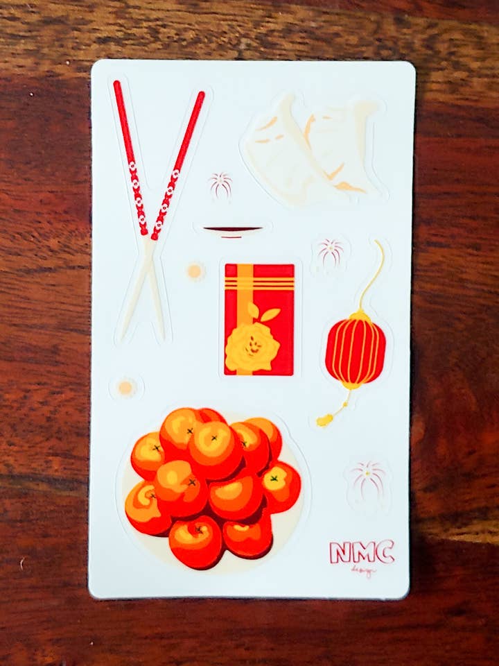 Lunar nytår Sticker Sheet for engroshandel hos NMC Design Studio