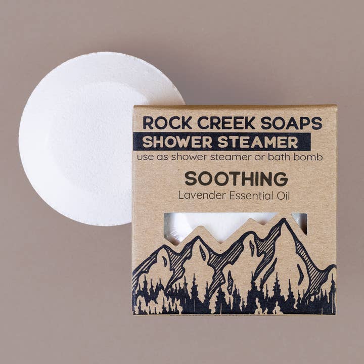 Soothing Shower Steamer | Lavender for wholesale by Rock Creek Soaps