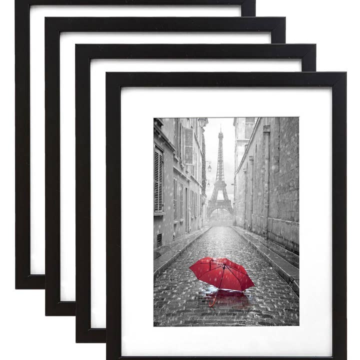 Black Americanflat Picture Frame with Mat - Set of 4 for wholesale on Faire