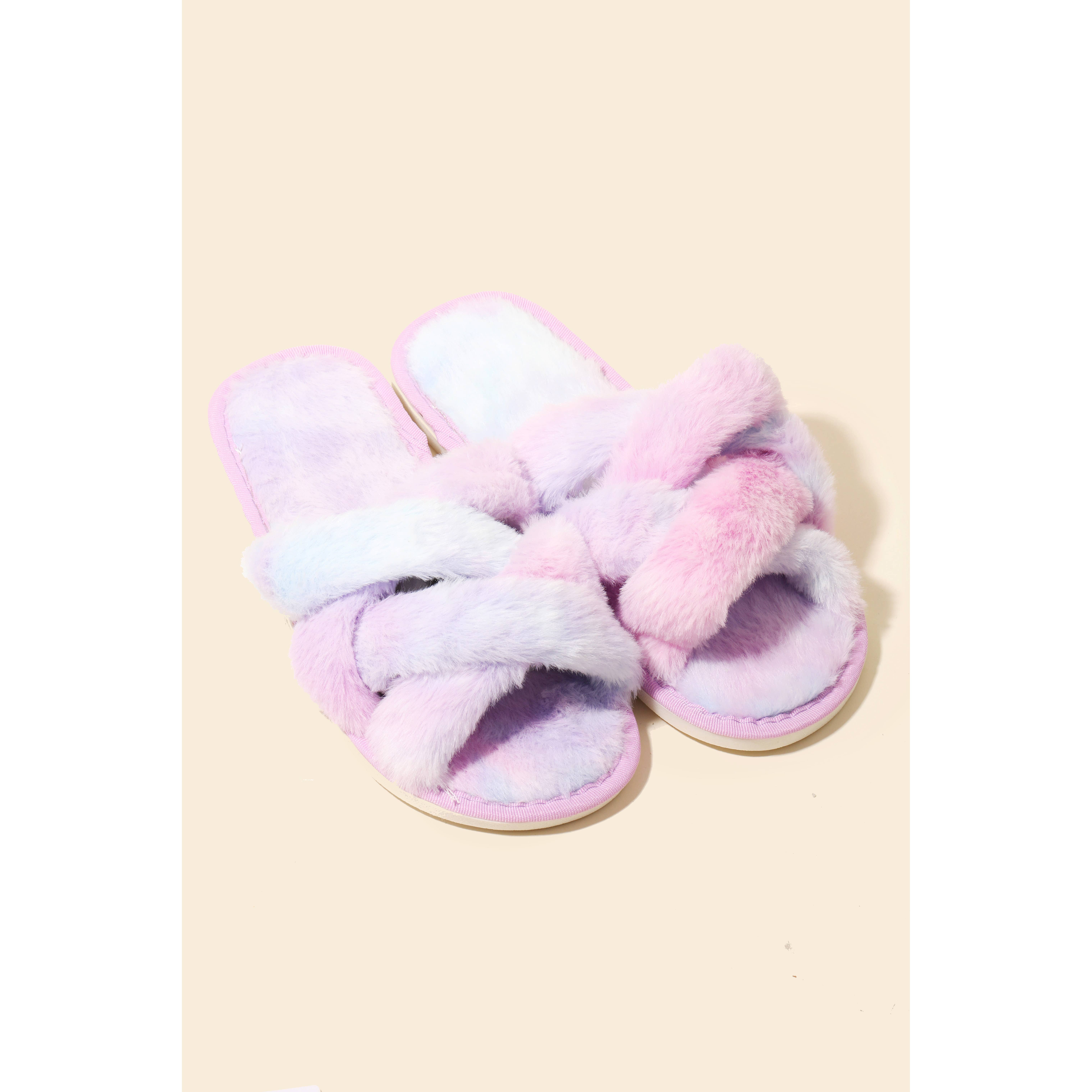 Anarchy Street - Wholesale Slippers - Women's - Open Toe Cross Band Fur Slippers3