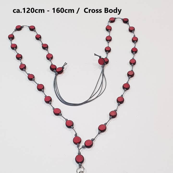 Phone chain with stainless steel patch / 120-160cm / Cross body for wholesale by Gloria-Maris