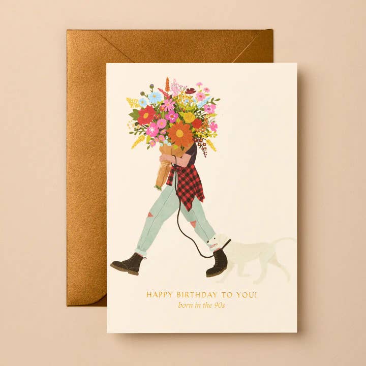 Foil Birthday Greeting Card | Hand-Illustrated, Blank Inside for wholesale by Gabrielle & Celine Greeting Cards Australia