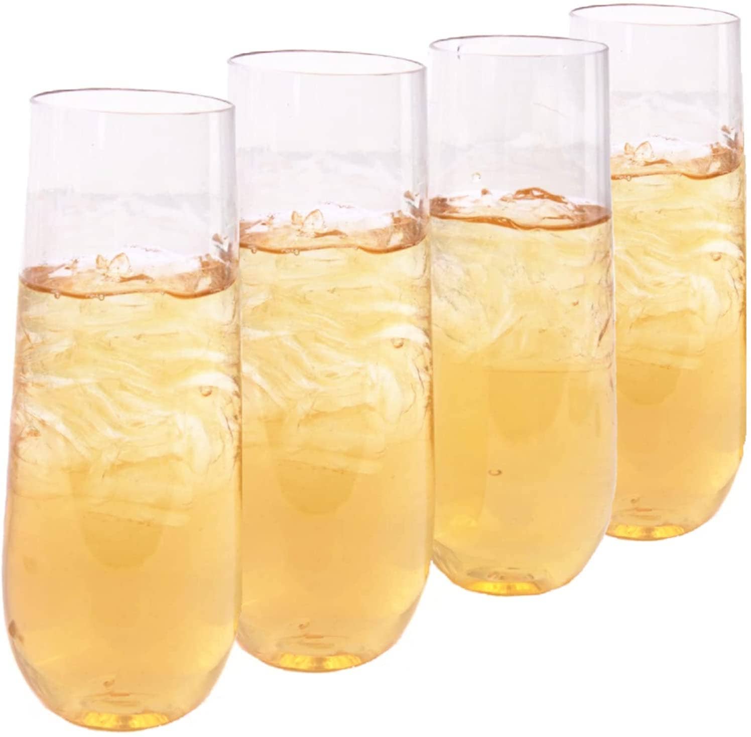 EcoQuality - Wholesale Disposable cup - EcoQuality Fancy Stemless Clear Disposable Plastic Champagne
