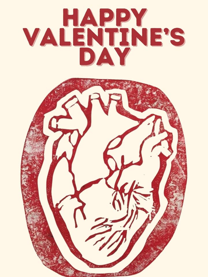 Valentine's Day greeting card for wholesale by LMH Artwork