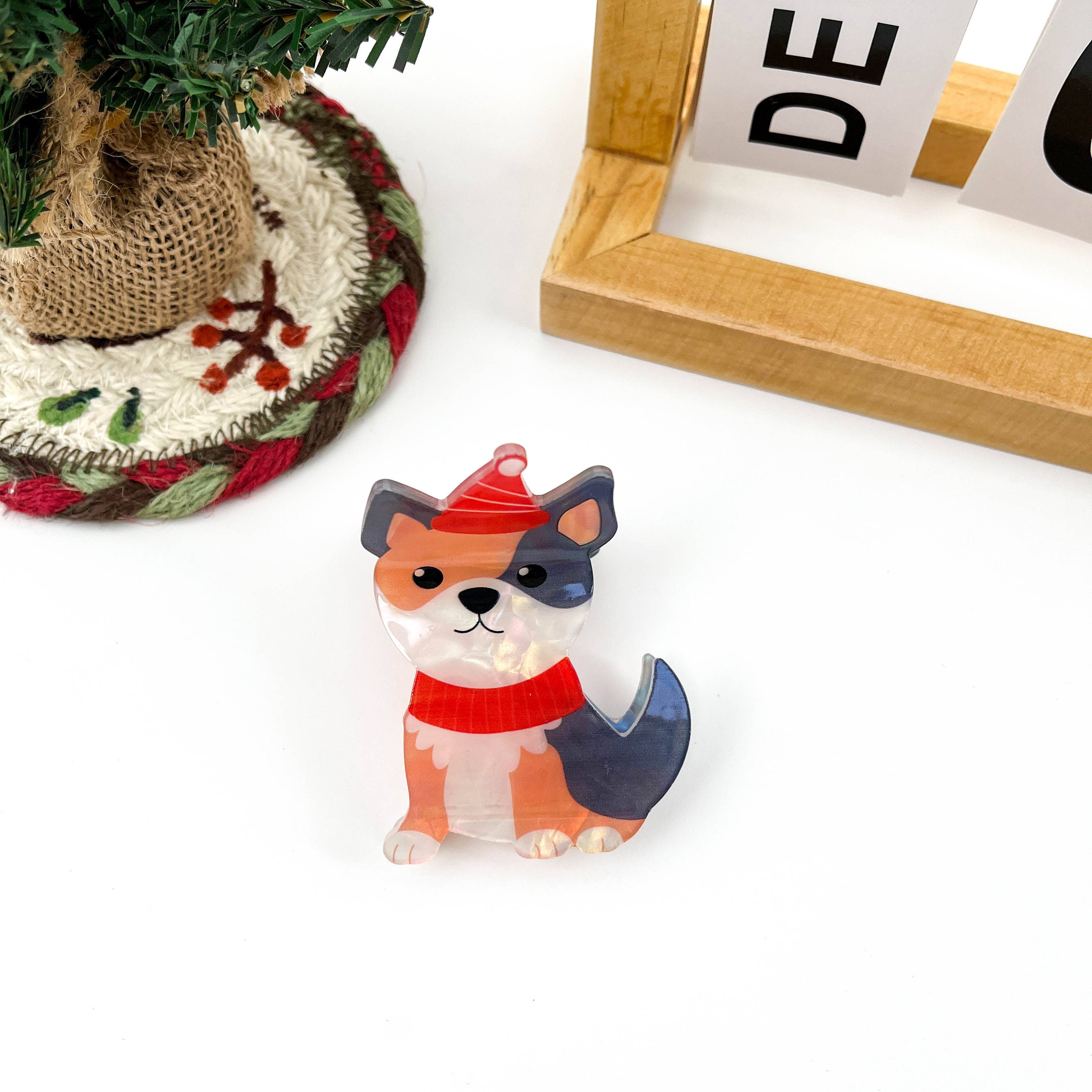 mildstyles - Wholesale Hair Clip - Women's - Winter Scarf Animal Acrylic Printed Christmas Hair Claw Clip5