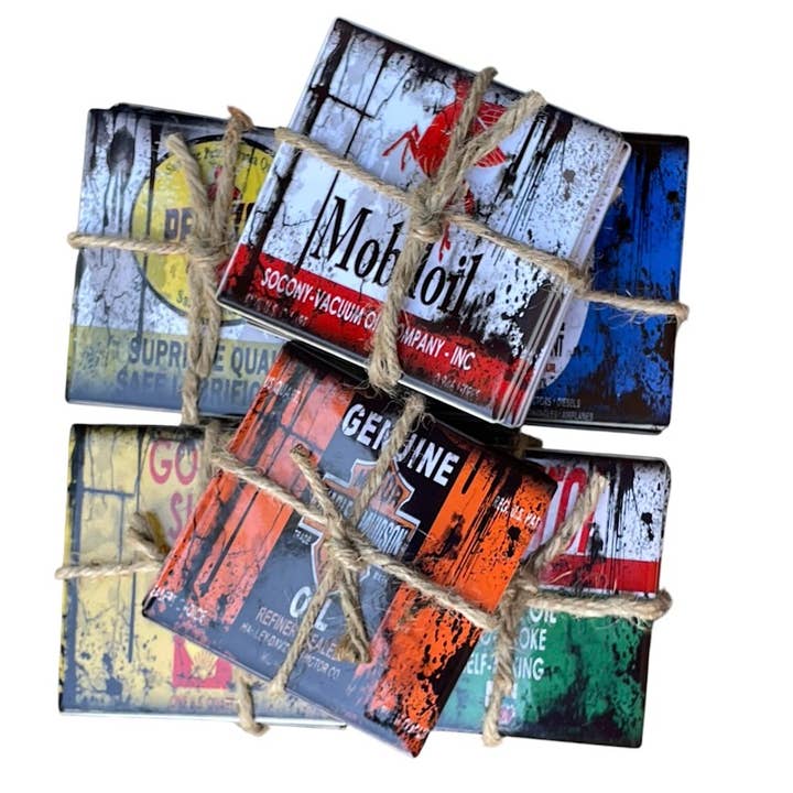 Miss Crabtree - Wholesale Coasters - Sinclair Oil Can Ceramic Coaster | Non-Slip Cork | Man Cave1