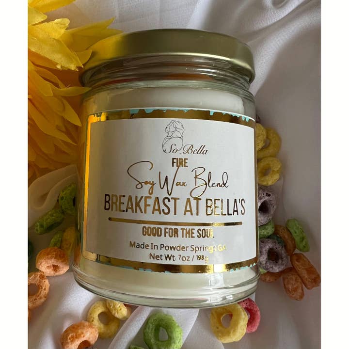Breakfast at Bella’s 7oz Candle for wholesale by So Bella