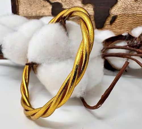 Maison Yvelise - Wholesale Bangle bracelet - Twisted Thai Buddhist Bangle Bracelet Gold1