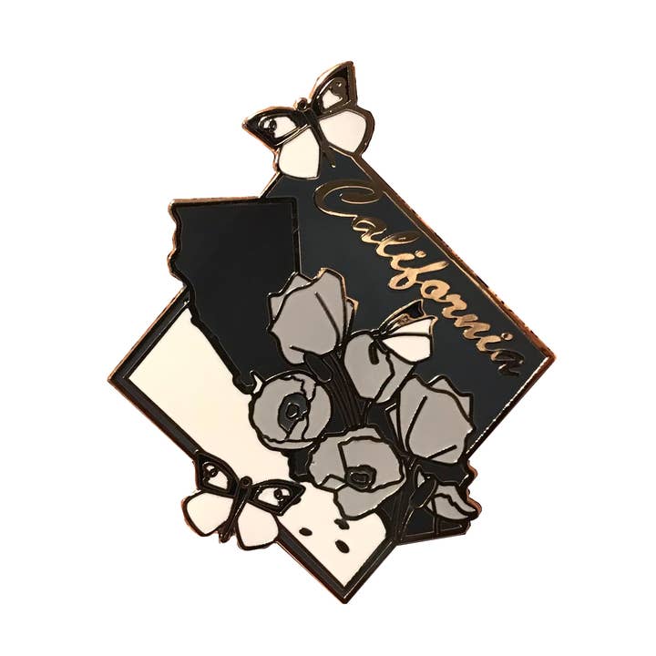 California State - Pin esmaltado, color negro y blanco para venta al por mayor de Adele by Adele Jackson