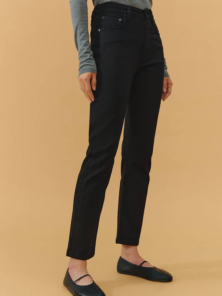 Bad Romance Two Shots High Rise Straight Crop Jeans for wholesale on Faire6