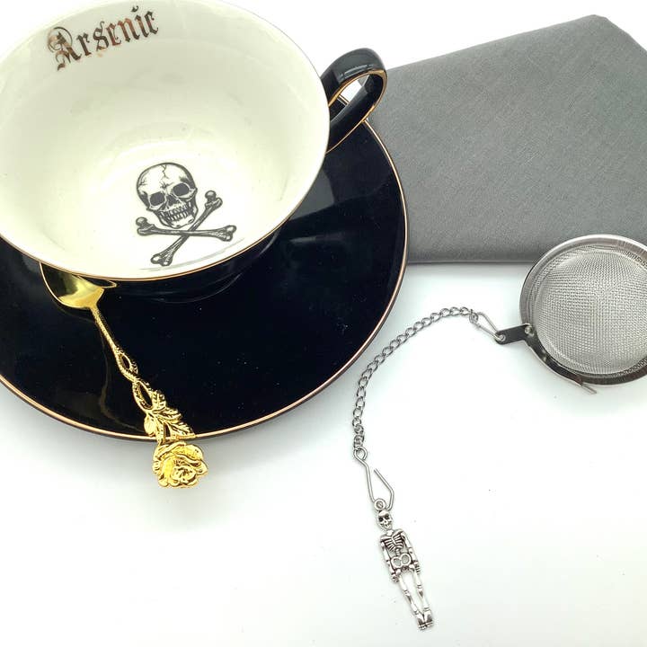 Tea Ball Infuser Skeleton Hangman Goth Scary Spooky theme for wholesale by All Little Cute Things