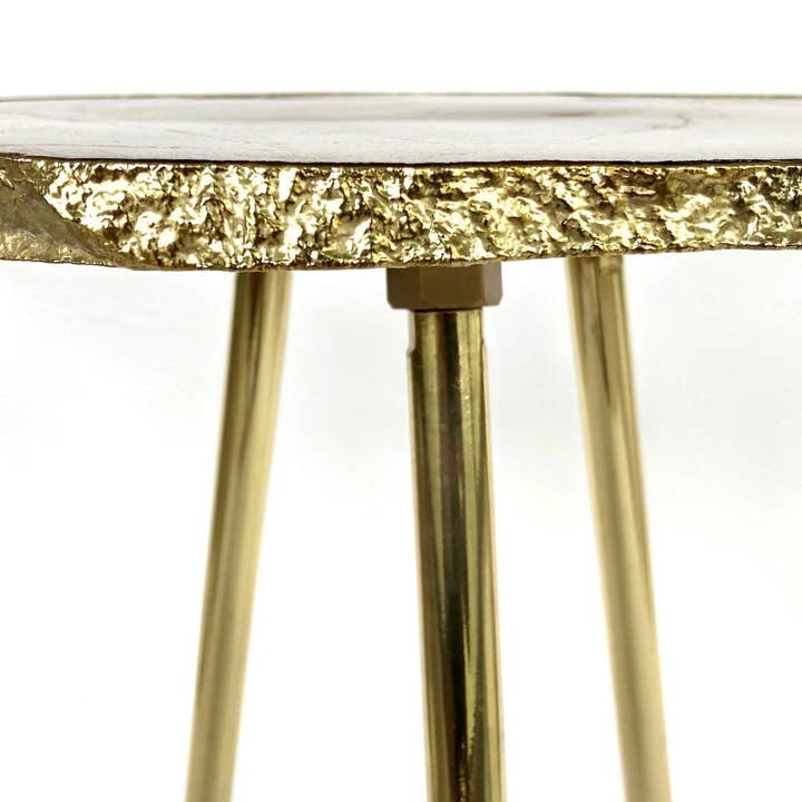 The Tangerine Store – wholesale Side table – Small White Agate/Single Piece/Crystal/Gemstone/Quartz Organic Edge Side/Drink/Table3