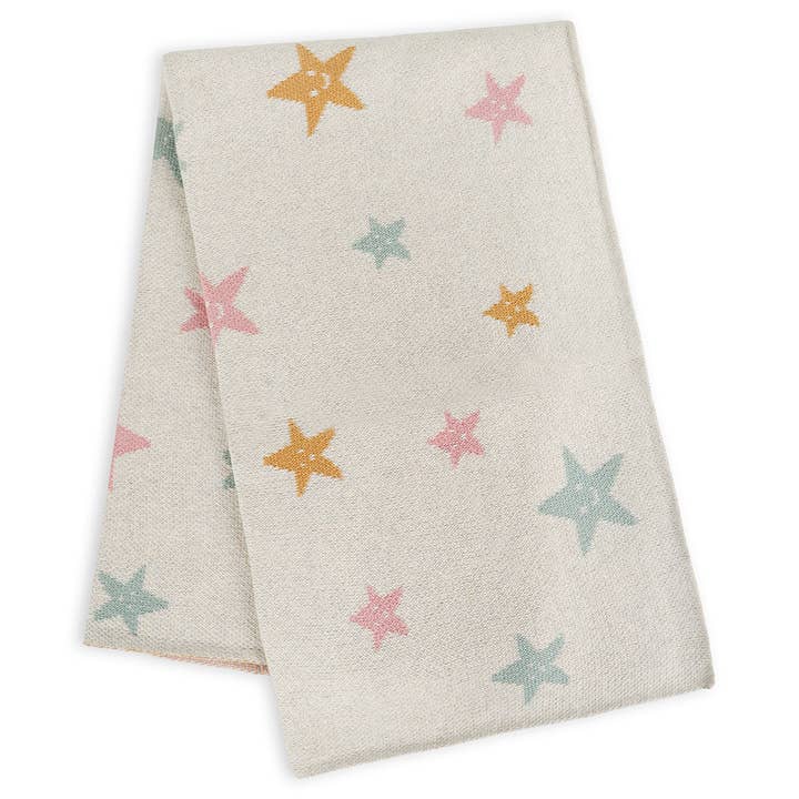 Stars - Organic Cotton Jacquard Sweater Knit Baby Blanket for wholesale by Viverano Organics