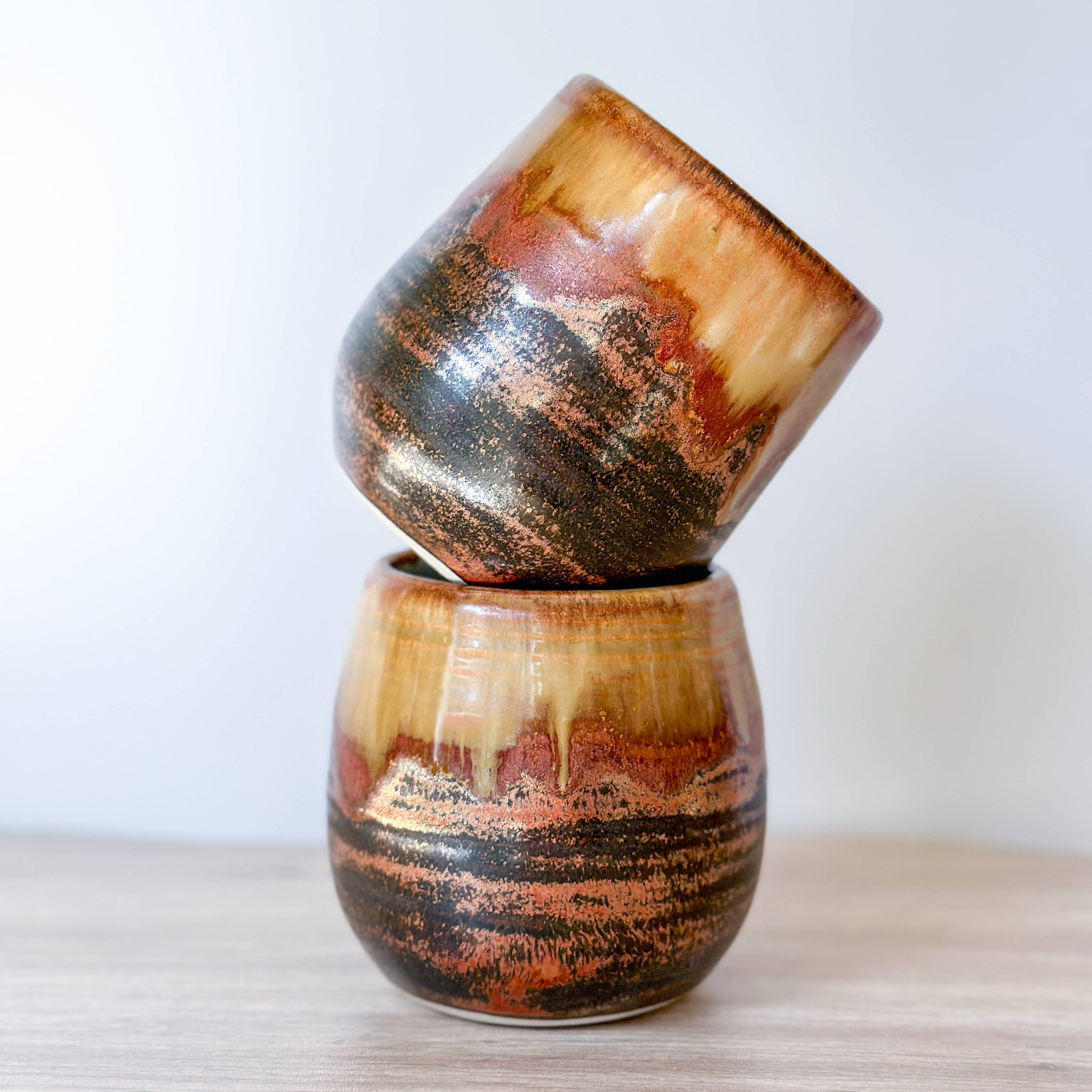 Van Isle Clayworks - Wholesale Drinking Glass/Cup - Brown Stoneware Cup - Copper Glaze - Pottery Ceramic1