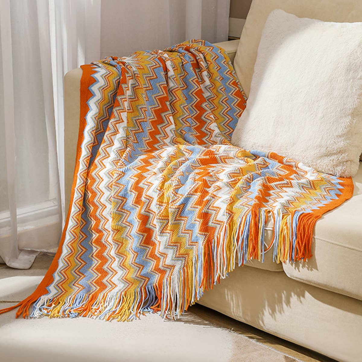 ACCITY - Wholesale Throw Blanket - KNITTED STRIPED SOFA BLANKET BLANKET_CWMM01859