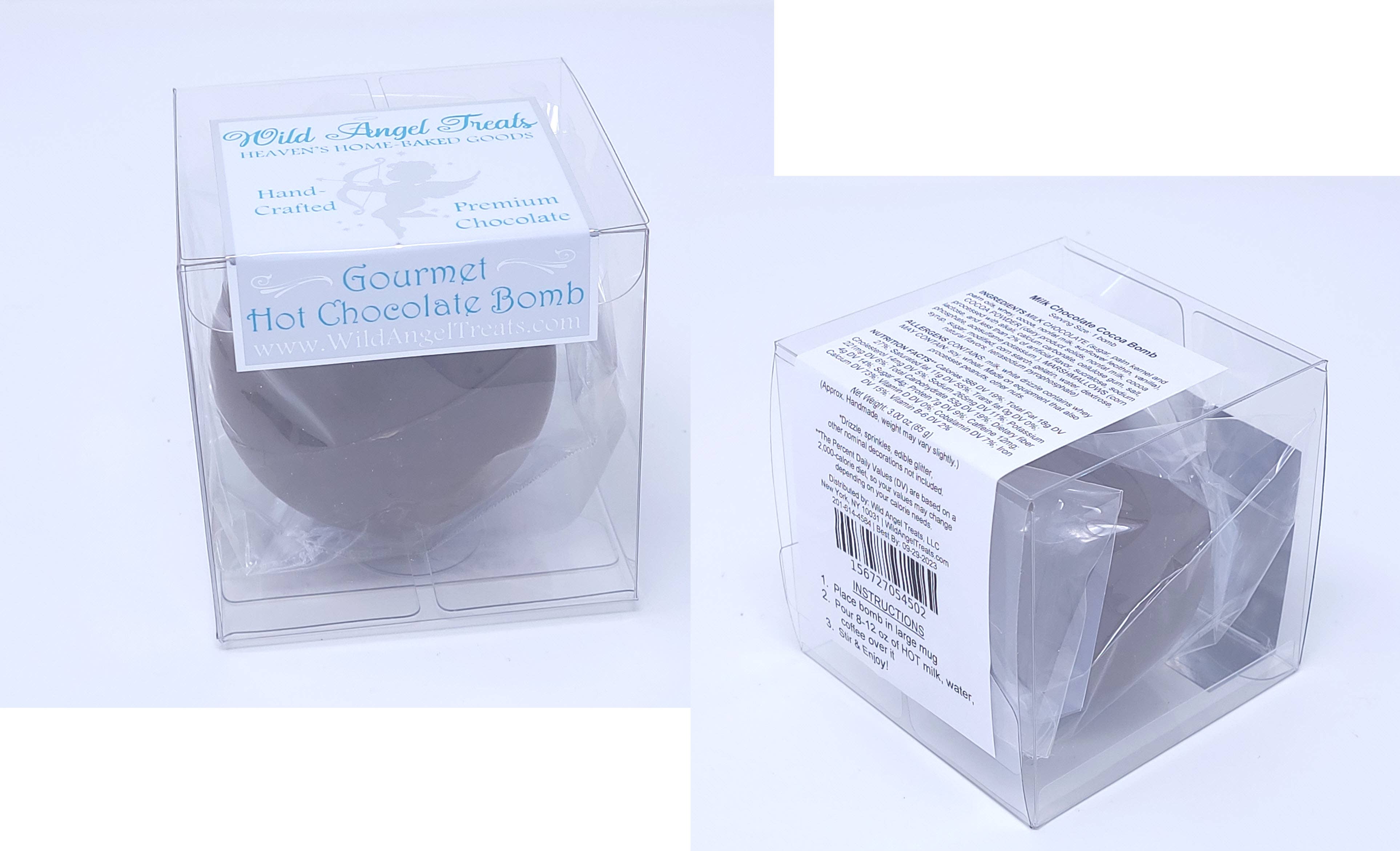 Wild Angel Treats, LLC - Vente Préparations/kits pour chocolat chaud - Grosses bombes de chocolat chaud artisanales sans décoration2