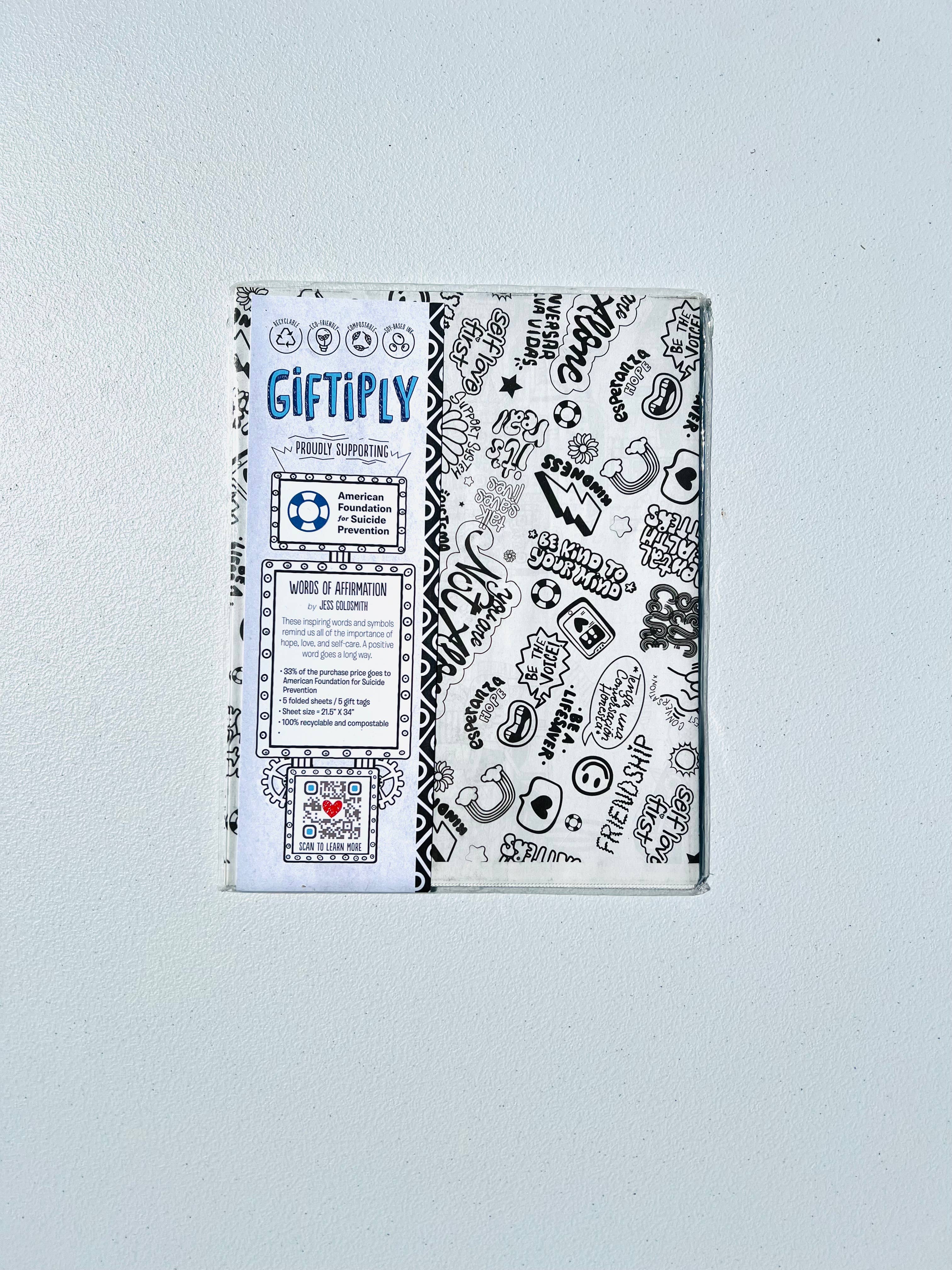 Giftiply - Wholesale Flat Wrap - Words of Affirmation - Charity Eco-Friendly Wrapping Paper2