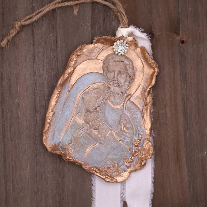 Provincial Posh - Wholesale Sculpture - The Holy Family, Handmade Clay Art 2