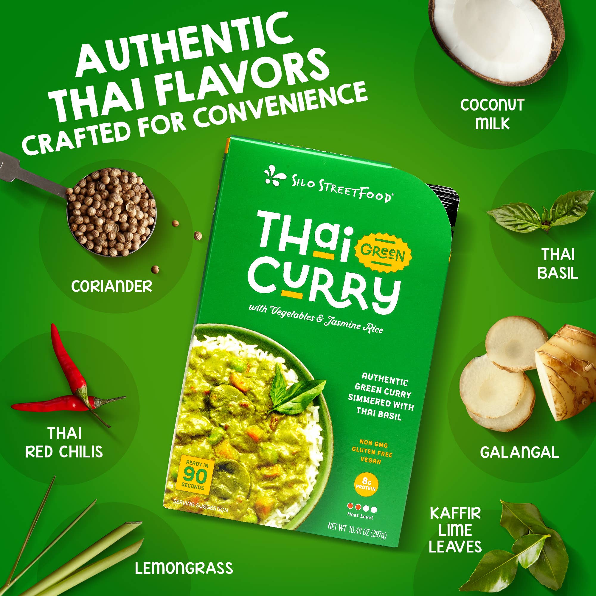 Sun Tropics – Großhandel Haltbares Fertiggericht – Thailändisches Grünes Curry mit Gemüse & Jasminreis5