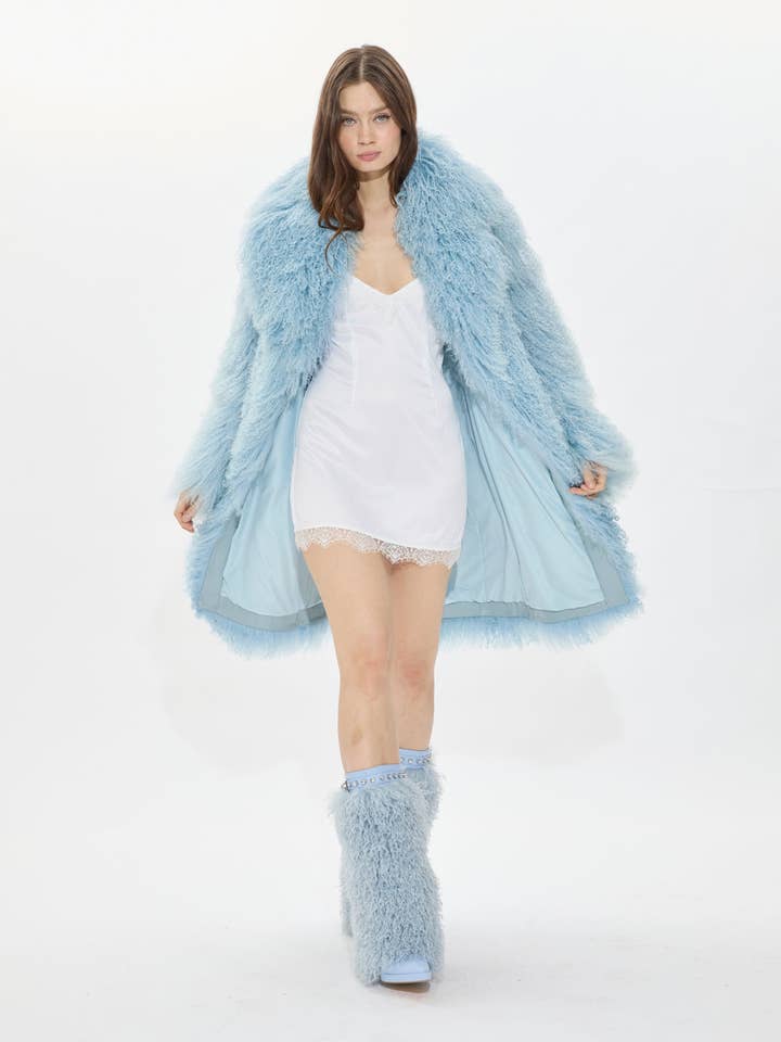 Bleu Full Length Coat for wholesale by Sparkl