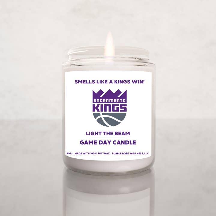 Purple Rose Wellness, LLC - Wholesale Jar/Filled Candle - Sacramento Kings NBA Basketball Candle1