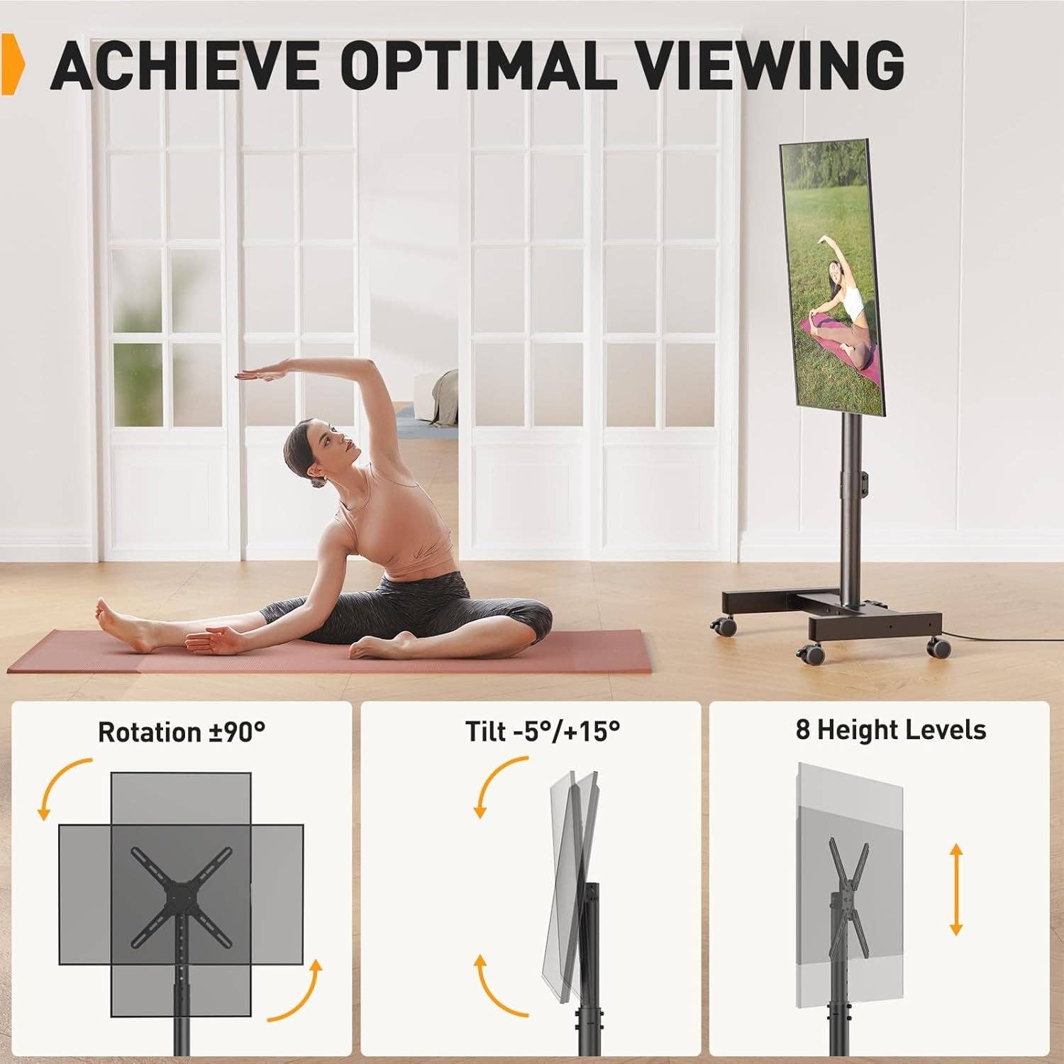 ShipItFurniture - Wholesale Console Table - Rolling TV Stand With Power Outlet For 26 To 50 Inch TVs Tilting Wheels3