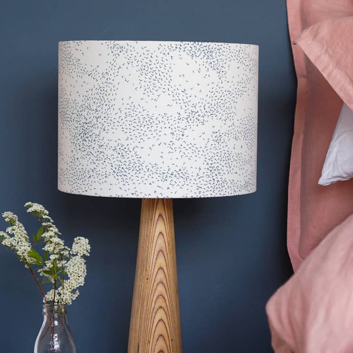 Starlings Bird Teal Table Lampshade for wholesale by Lume Lighting