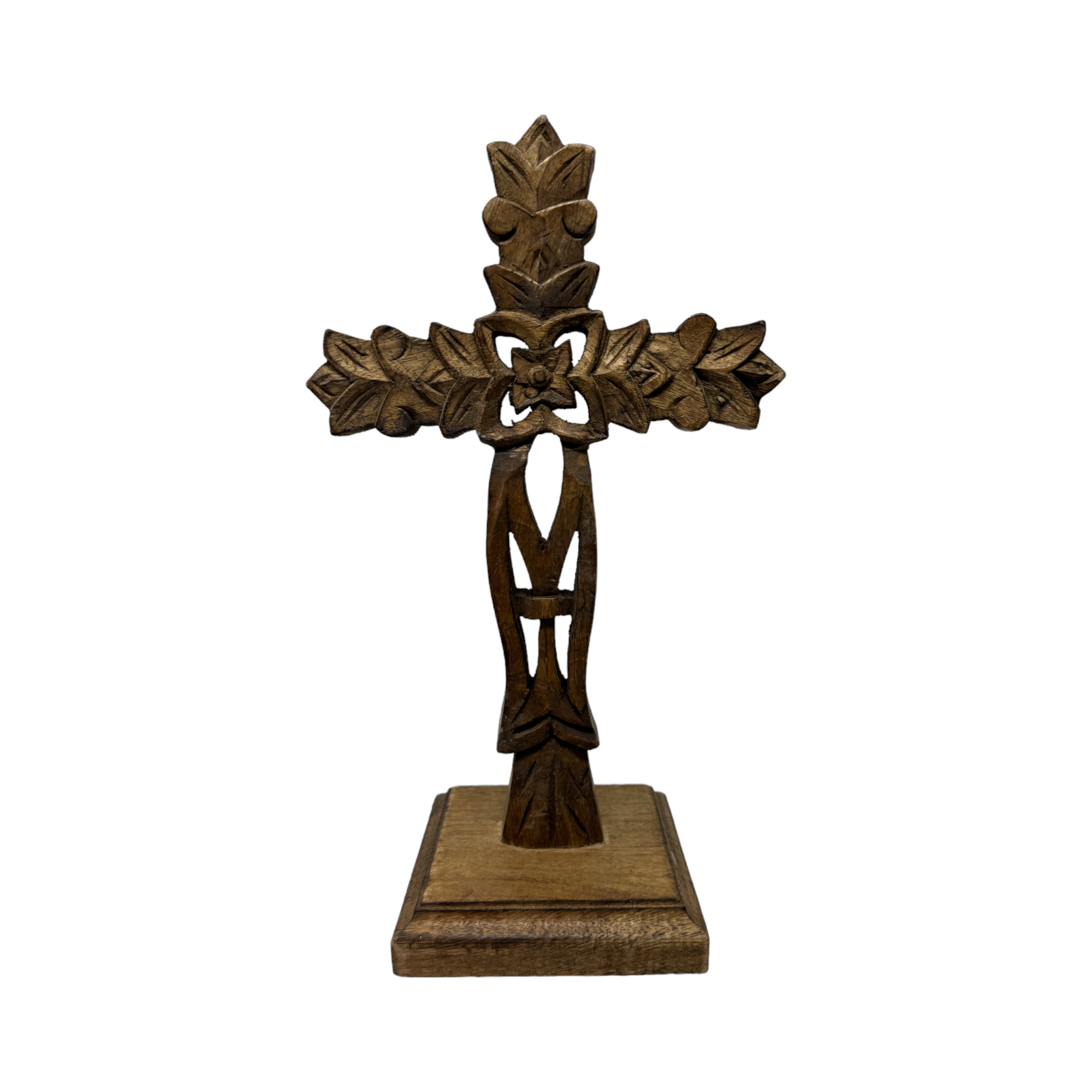 Wilco Home - Vendita all'ingrosso Decorazioni da tavolo - Croce da tavolo San Angelo in legno di mango intagliata a mano1