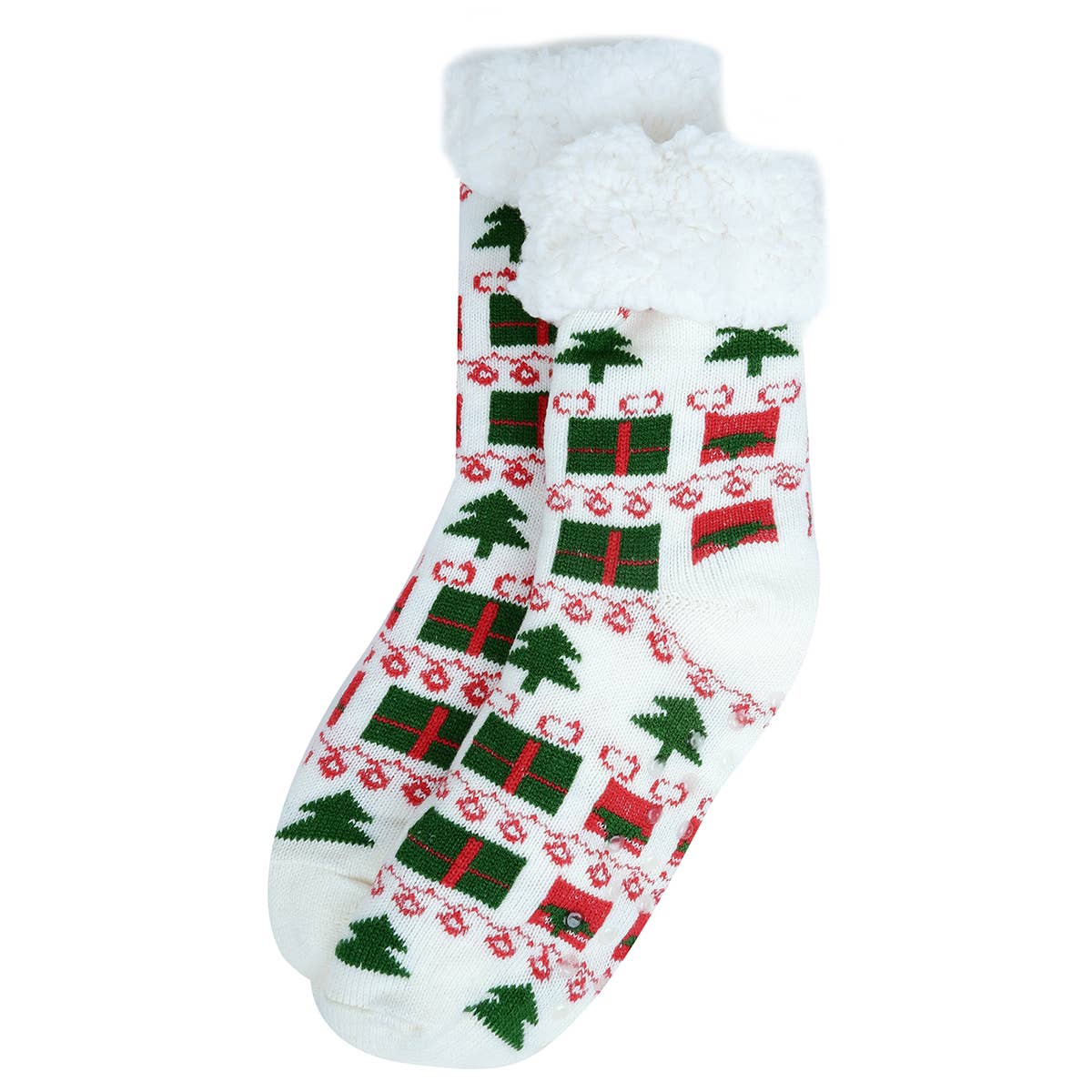 Wholesale Women's Plush Sherpa Fleece Lining Christmas Slipper Socks for  your store - Faire