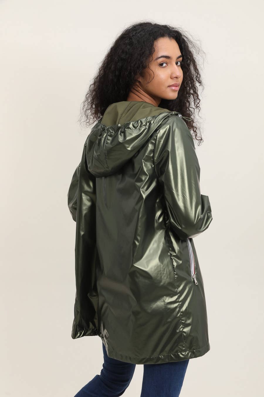 Attrait Paris - Wholesale Raincoat - Women's - Long reversible hooded waterproof jacket31