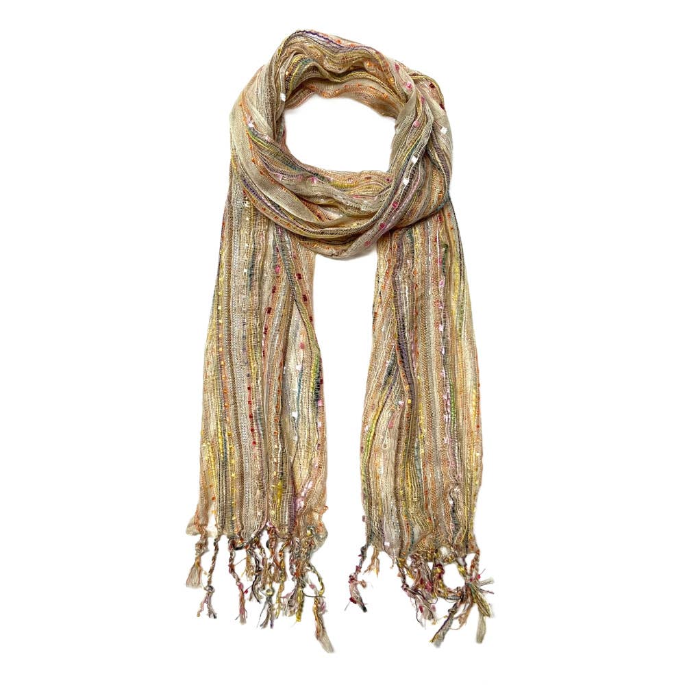 Humble Hilo – wholesale Scarf – Women's – Humble Hilo Multicolored Thread Artisan Scarf42