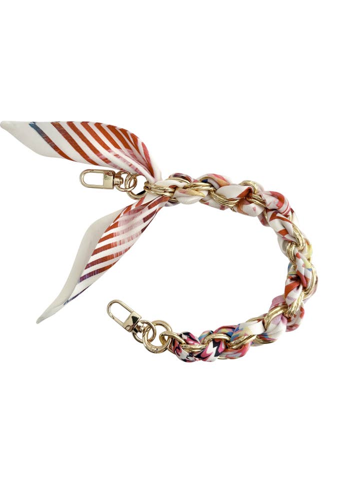 Corrente de Telefone Dourada com Estampa de Aquarela - Curta UUU por atacado de Gemelli