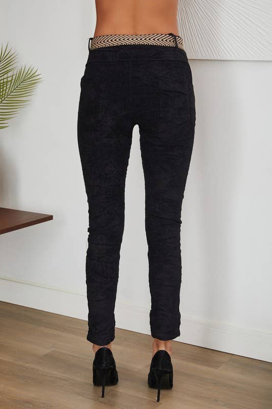 VENTI6 - Wholesale Lounge Sweatpants/Joggers - Women's - CORDUROY CRINKLE JOGGERS WITH BELT (20996-CORDUROY)11