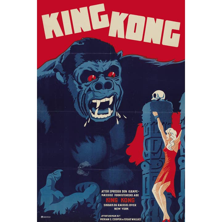Gotham Gifts - Wholesale Poster - King Kong Poster Denmark 1933 24x36
