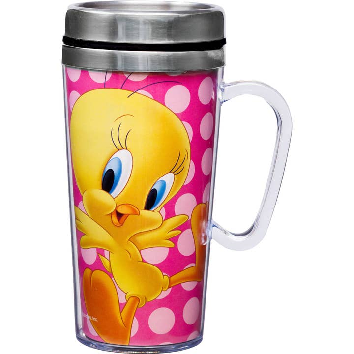 Tweety Insulated Travel Mug for wholesale by Spoontiques, Inc