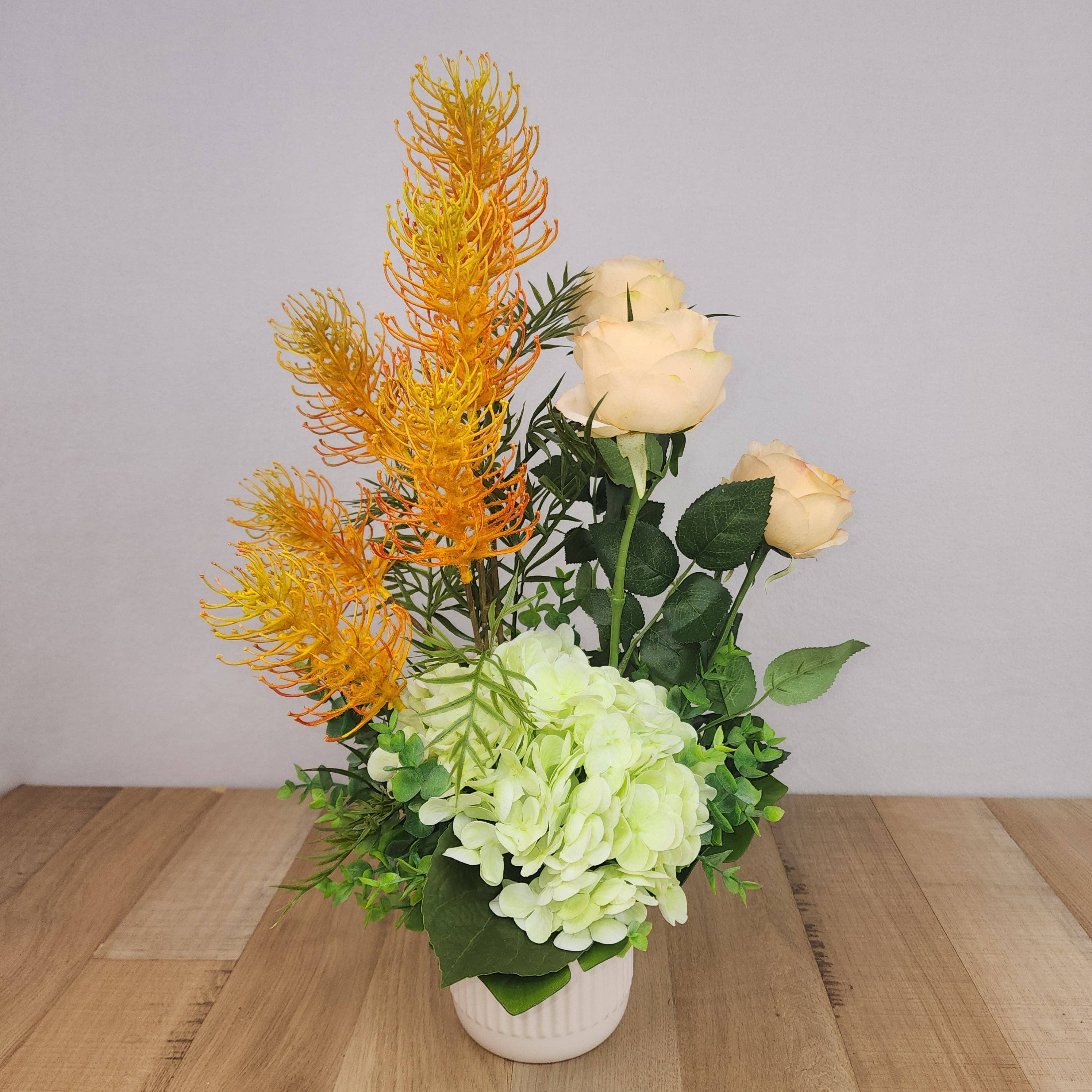 Realistic Artificial Flowers - Wholesale Artificial flowers - Golden Grevillea Tall Arrangement - Realistic Artificial Flowers0