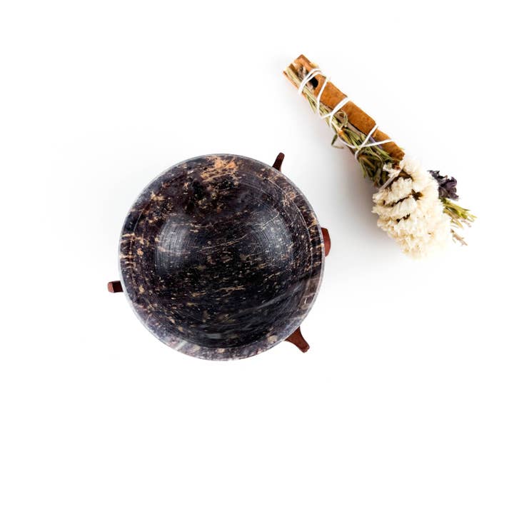 GREENROOTS USA LLC – wholesale Rökelsehållare – 4 ”Cobra Stand + 3" sten skål brännare set kol harts kottar12