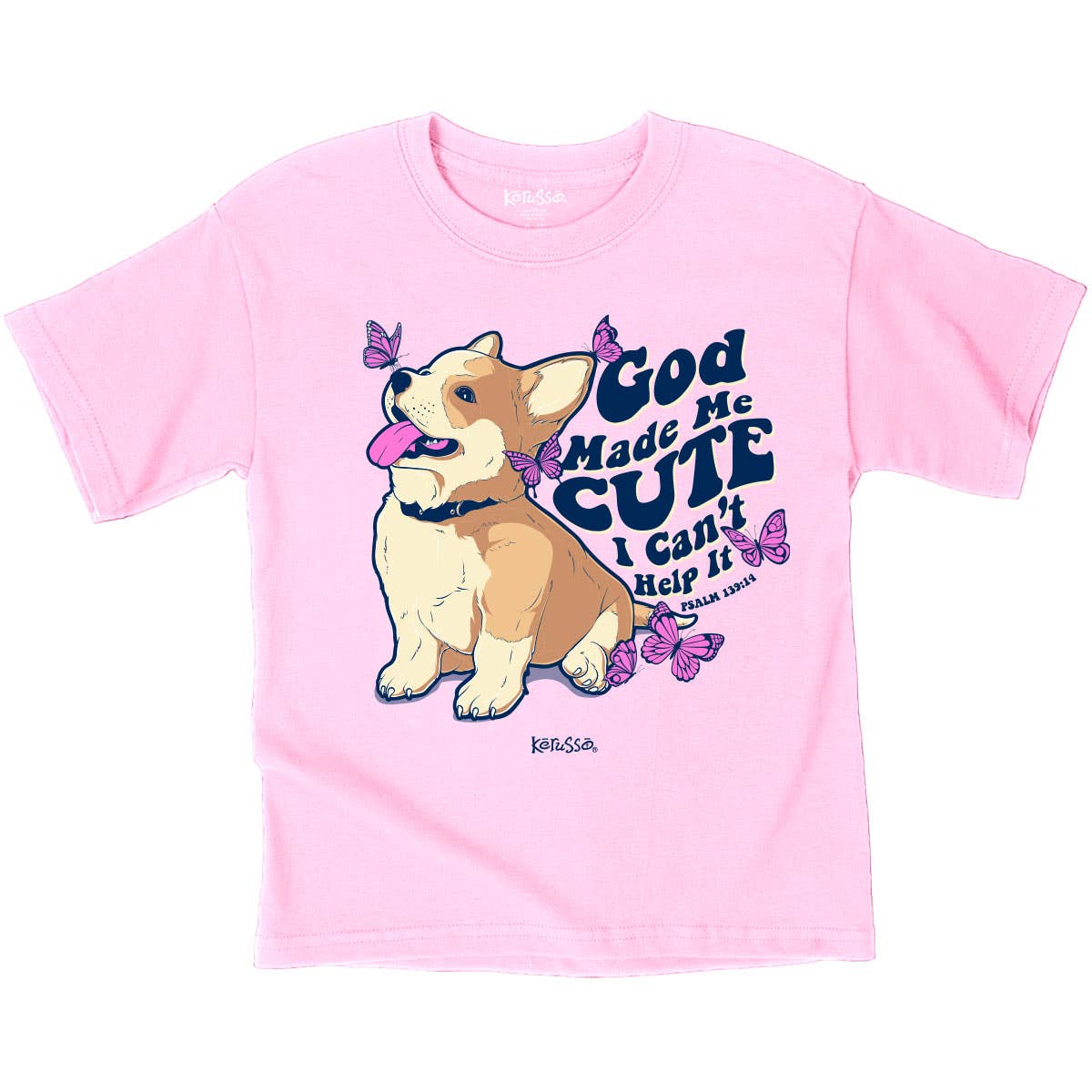 Light Pink Kerusso Kidz T-Shirt Cute Puppy for wholesale on Faire1