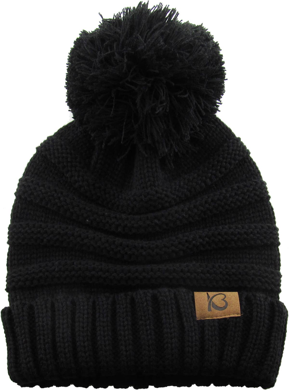 KBETHOS – Großhandel Beanie – Damen – Chunk Pom Pom Grobstrick-Mütze mit Zopfmuster und Rippenstrick3