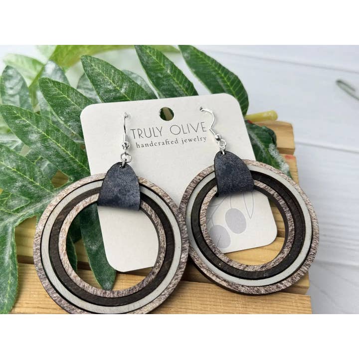 Truly Olive - Vente Boucles d'oreilles pendantes - Boucles d'oreilles créoles bohèmes en bois4