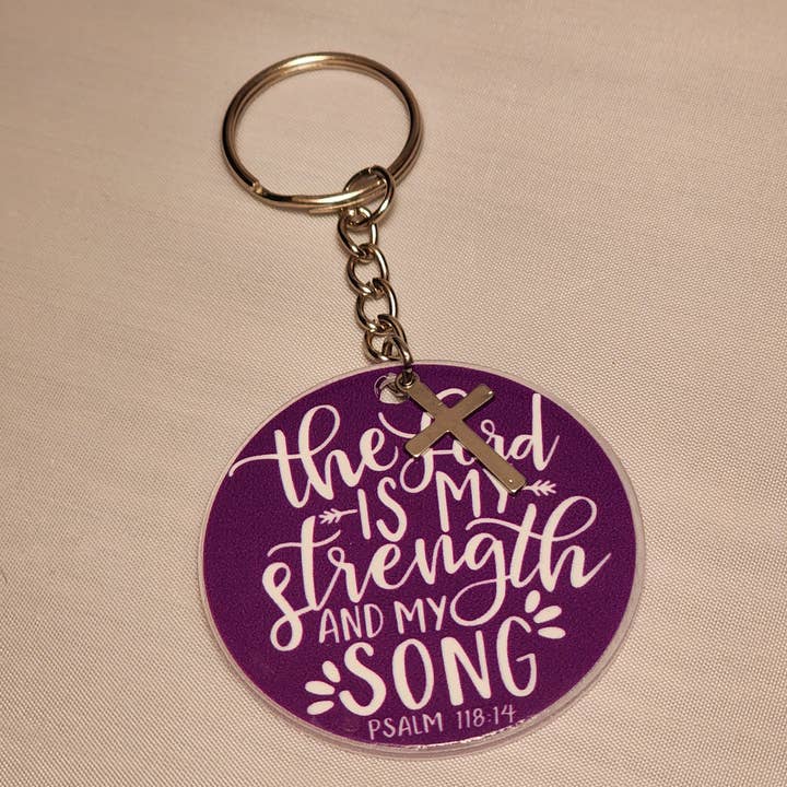 The Lord is My Strength Keychain for wholesale by Love Ann Joy Apparel, LLC