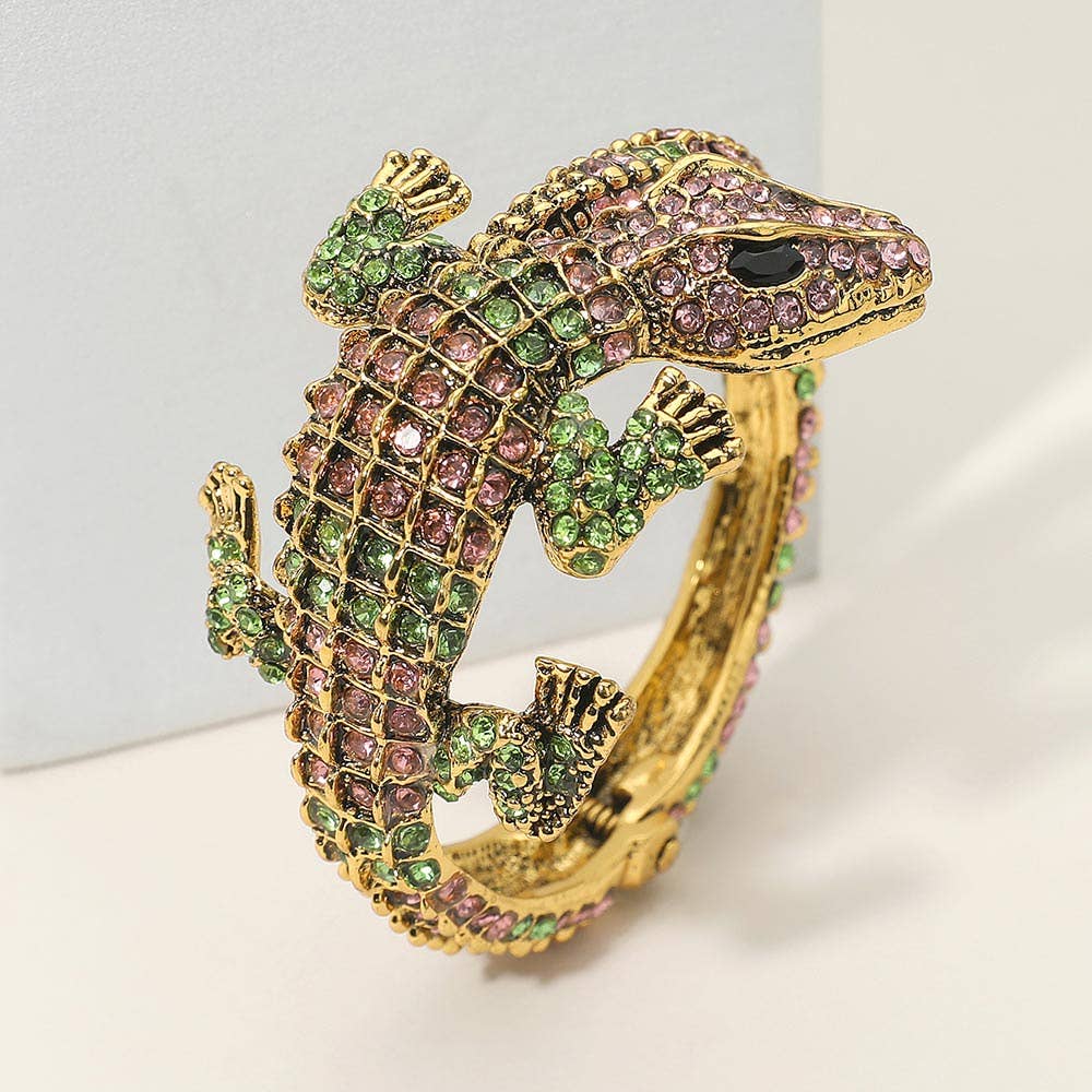 Sensibling Corp. - Wholesale Cuff Bracelet - Crystal Rhinestone Crocodile/Alligator Embellished Bracelet10
