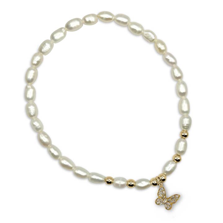 Pearl Bracelet | Trendy Gold Charms | Stacking Bracelet for wholesale by Camilla Limón