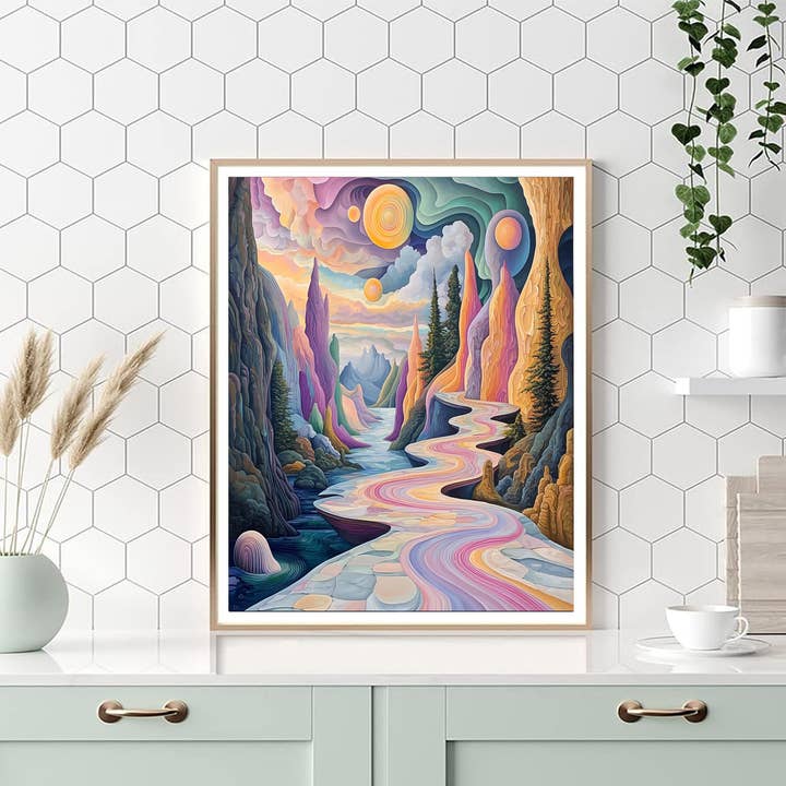 Artistry Rack – Engroshandel DIY-hobbysæt – Salvador Dali inspireret tid og rum - DIY Painting By Numbers Kit4