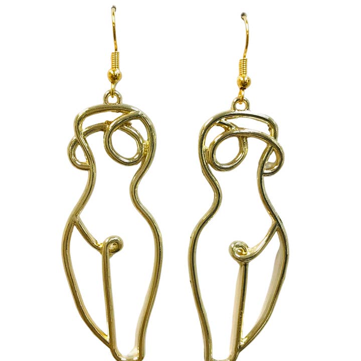 SimpleNGreat - Wholesale Dangle Earrings - Gold Naked Female Body Earrings